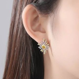 Yellow Citrine Swarovski crystal earrings